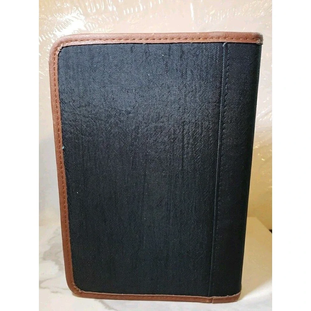 Vintage At A Glance  Black Cloth  Zip Closure Planner Binder 8.5”x6”